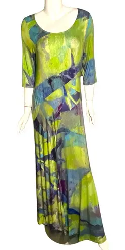 Soft Surroundings Multicolor Maxi Dress watercolor abstract whimsy tall medium