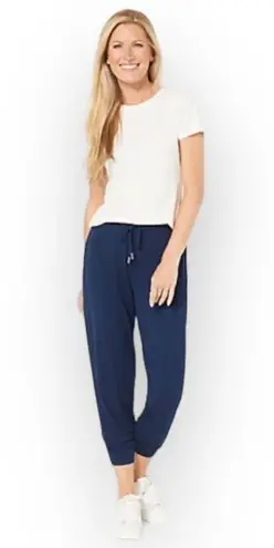 Susan Graver LIFESTYLE Spa Knit Pull On Jogger Pants Black Size XXS Petite