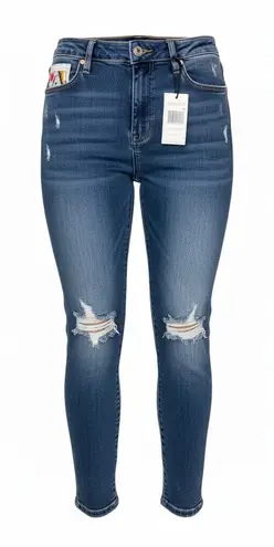 Judy Blue Size 3 / 26 High Rise Boyfriend Jeans Queen of Hearts Distressed NWT