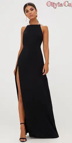 Pretty Little Thing  Black Strappy Back Detail Chiffon Maxi Dress