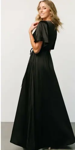 Baltic Born Vara Satin Maxi Wrap Dress Short Sleeve New Without Tags