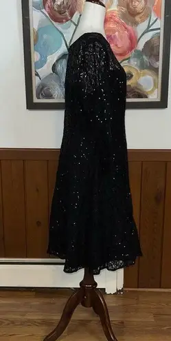 Slny Elegant Black Sequin Lace Dress!