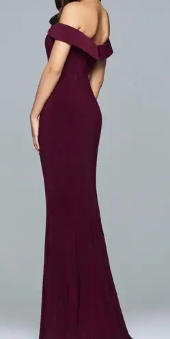 Faviana Long Off the Shoulder Black Formal Gown