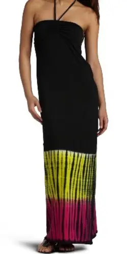 Roxy  Sugar Magnolia Black Tie Dye Combo Hombre Maxi Dress sz sm EUC