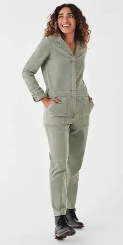 Faherty Overland Long Sleeve Organic Cotton Blend Twill Jumpsuit L