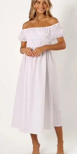 Revolve SNDYS Sofia White Linen Cotton Maxi Dress size Medium $109
