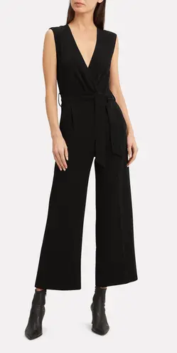 IRO women’s Crew wide leg V-neck black cropped jumpsuit size FR 36 US XS S