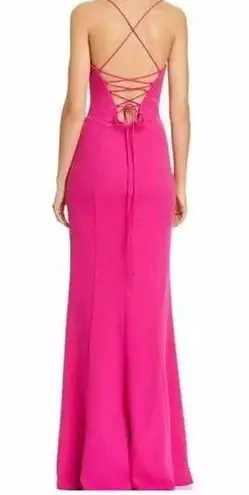 Bariano  Australia Sweetheart Barbie Fuchsia Pink Mermaid Corset Maxi Gown | S