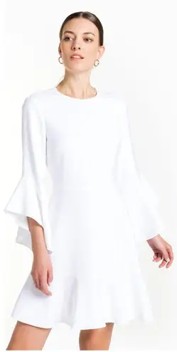 ALC Frank ALC White Flounce Sleeve Mini Dress
