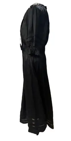 Cleobella silky black  Jasmine Maxi Dress Women’s Size medium Puff Sleeves Solid