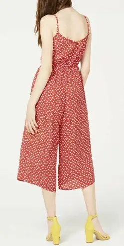 Trixxi  Small Capri Jumpsuit Floral Wide Leg Sweetheart Neckline Spaghetti Straps