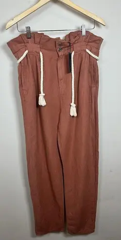 Veronica Beard NWT Karter Paperbag Linen Blend Casual Crop Pants Size 10