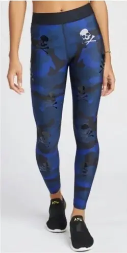 Ultracor x Soul Cycle Python Skull Camo Leggings Blue- Size Small