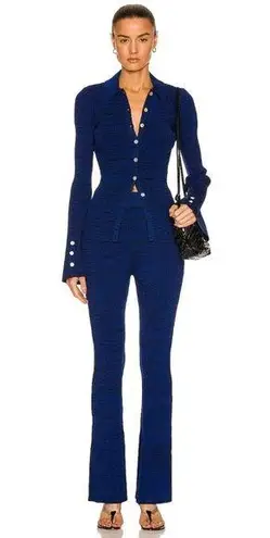 Le Ore Rimini Collared Cardigan Blue Size XS