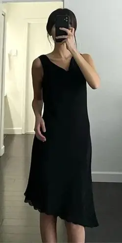 Alyn Paige Vintage Y2K Asymmetric Cowl Neck Midi Dress Black Size 5/6