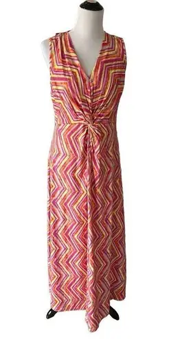 Soft Surroundings  NWT Giselli Dress Sleeveless V-Neck Chevron Zigzag Size M