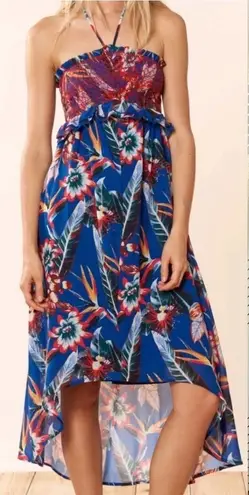 Red Carter Ava Dress in Paradise Blue/Red Floral