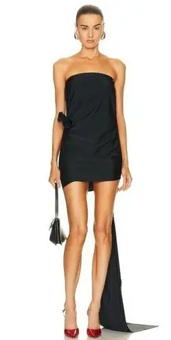 Coperni Rose Detail Bustier Mini Dress in Black Size Medium NWT Sold Out Revolve