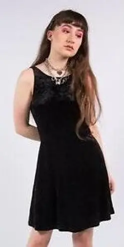 Divided Black Velvet Dress