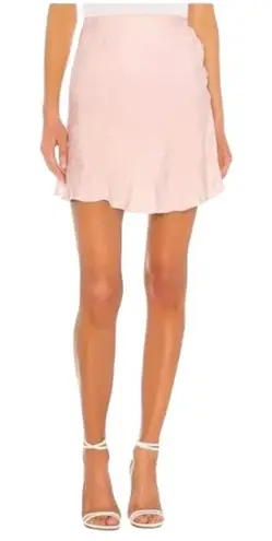 L'Academie Skirt Women XS Primrose Pink Satin Floral The Elsa Button Mini Slip