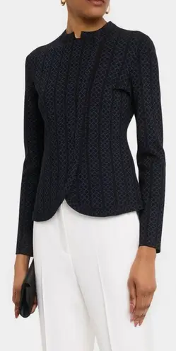 Emporio Armani Asymmetric Knit Jersey Zip-Front Jacket Size 44