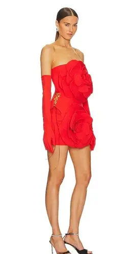 NWT MISCREANTS Rose Dress With Gloves in Red UK size 10/ US 6