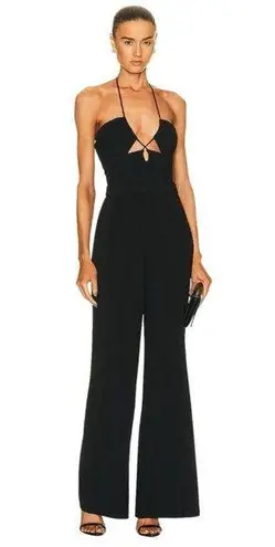 SIMKHAI Gala Plisse Cut Out Jumpsuit in Black 2 Small New Womens Outfit