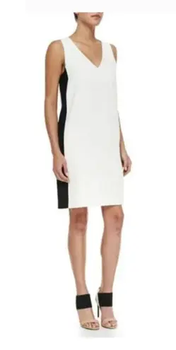 Vince Shift Dress Knee Length Colorblock Size Medium Black/White Business