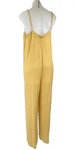 We Wore What Women's Yellow Sleeveless Cami Camisole Wide Leg Romper Jumpsuit L