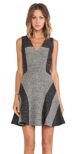 Derek Lam 10 Crosby Black And Grey Fit & Flare Dress Size 2