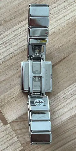 Zodiac Rare Luxury Ladies Watch Checkered Gray Metal Dial Stainless Bracelet