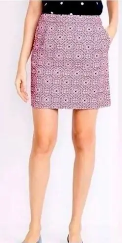 JCREW COTTON BASKET WEAVE PRINT PATTERN MINI SHORT SKIRT 4 Pink