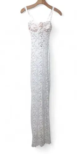 New WHITE FOX XS Lace Sheer Maxi Long Dress Bustier Top Bodycon All My Life NWT