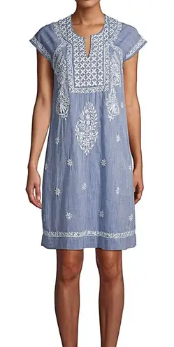Roberta Roller Rabbit Roller Rabbit Faith embroidered denim shift dress size small