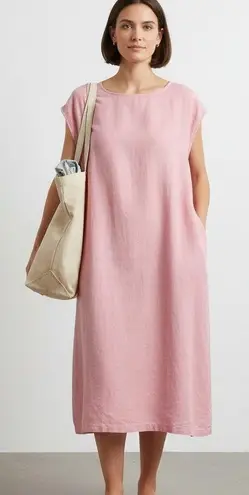 not PERFECT LINEN Pink Linen Tunic Dress Medium Oversized Sleeveless Minimalist Size undefined