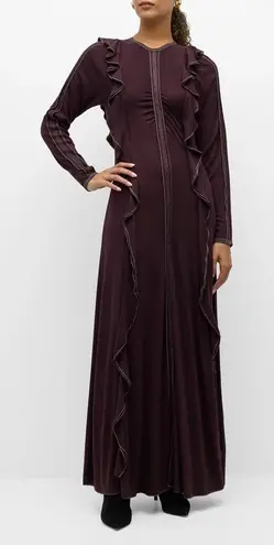 Ulla Johnson Analia Topstitched 100% Organic Wool Midi Dress Size Medium Ruffles