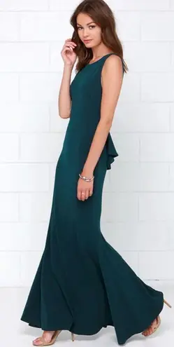 Lulus beautiful dark teal backless mermaid maxi dress size medium