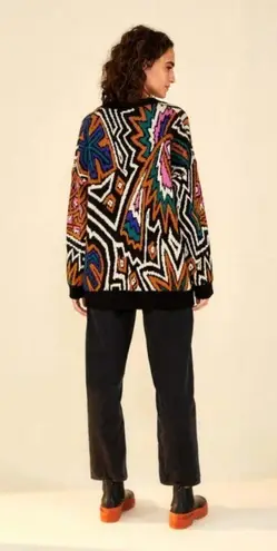 Farm Rio ππ Caramel Tropical Stripes Cardigan ~ Tropical Stripes Print XL NWT