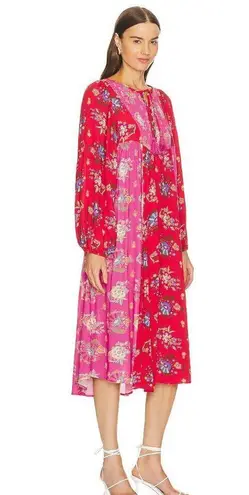💕SPELL & THE GYPSY💕 Solstice Boho Midi Dress ~ Salsa Rose Large Red