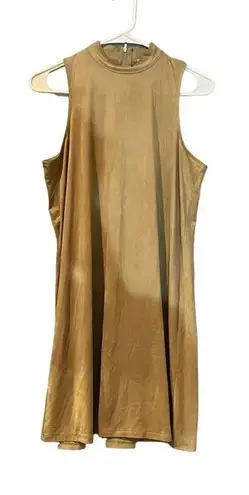 Sans Souci Faux Suede High Neck Sleeveless Dress Size Medium