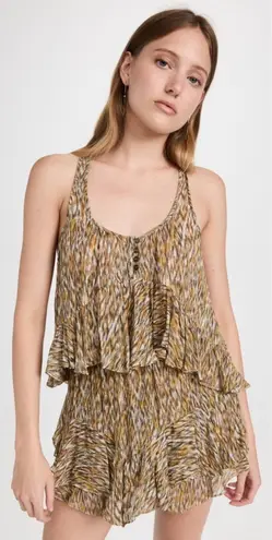 Isabel Marant ÉTOILE Top Womens Size 2 Boho Ruffle Asymmetrical Earthy Chic