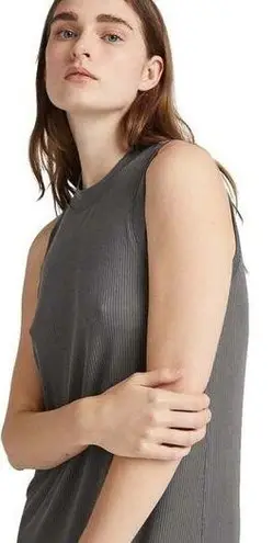 Richer Poorer Ribbed Column Maxi Dress Dark Gray Size XS High Neck Sleeveless