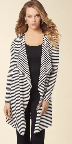 Soma Divine Terry Drape Front Wrap Coastal Stripe Heather Women's Small