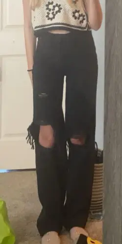 PacSun black ripped baggy jeans 