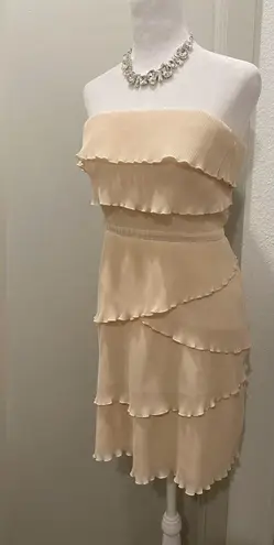 NWT Pins And Needles Cream Strapless Layered Tiered Ruffled Mini Party Dress