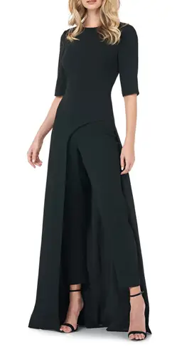 Kay Unger Davina Black Cocktail Maxi Jumpsuit Size 6 NWT