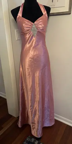 Gunne Sax VTG Halter Formal Gown Size 5 Jessica McClintock Pink Satin Halter EUC