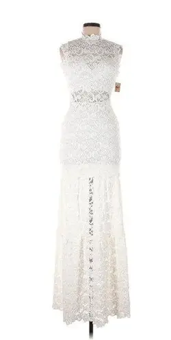 Nightcap NWT Dixie Lace Sheer Cutout Maxi in White Stretch Dress 3 / M $495