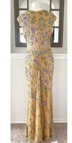 Mac Duggal NEW Beaded Floral Gown, Mustard Yellow in a Size 10, New w/Tag $598
