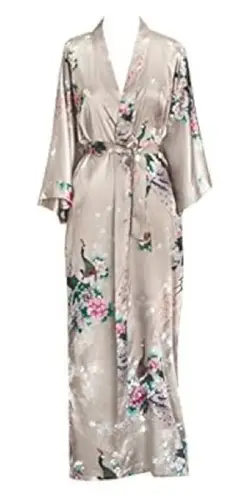 KIM + ONO Long Peacock Floral Kimono